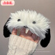 Cute plush puppy ears headband with spring flowers for women 2025 new face wash headband ugly baby funny hairpin winter headwear puppy headband