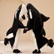 Liu Chaobu children's nightgown winter hooded home clothing club afraid of sand sculptures and flannel autumn killer whale cos clothing funny sleep F45-JS fleece#4839 white and blue shark (thickened and upgraded 80 male L
