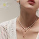 HEFANG He Fang Jewelry Smiley Face Pearl Necklace Women's Light Luxury High-end Birthday Gift for Girlfriend Gold