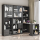 Paisenbo Pliage Table Study Table Table Corner Table Bookshelves intégrée à la pliage Télescopic Simple Home Study Writing Desk Bibliothèque Single Cabinet + Table pliante supérieure Longueur blanche en relief 1396 * 35
