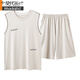 Modal men's pajamas summer sleeveless vest shorts thin cool ice silk casual home clothing set Sn9214 ​​L men-