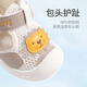 Pastor Boy Baby Baby Shoes para niños pequeños Sumnos suaves zapatos frontales de paso transpirable para el parachoques de la mujer Sandalias del niño lindos Polvo de conejo 19