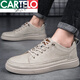 CARTELO crocodile leather sneakers large size summer new men's genuine leather casual leather shoes British business breathable thin non-slip anti-odor black--Four Seasons 36 leather shoe size