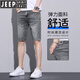 JEEP SPIRIT五分牛仔短裤男夏季宽松直筒弹力外穿休闲中裤2025新款男士5分裤 867-1黑灰 32 二尺五