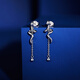 Jinzhizun (3DG Jewelery) Spirit Snake New Zodiac Snake Platinum Earrings for Women pt950 Platinum Earrings Zodiac Year Gift Priced by Gram 2.63g (including labor cost 205 yuan)