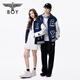 
BOY LONDON [Baseball Boy] Autumn Men and Women's Same Jacket Color Bundle Print Academy Style Fashion Baseball Uniform N12003 Navy Blue Regular L