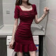 芮帕夜场性感女装显瘦夜店性感连衣裙洗浴按摩短裙连衣裙技师工装 黑色款 2XL (125-140斤)