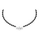 Vivienne Westwood Queen Mother Black Agate Single Layer Necklace Black Necklace for Girlfriend Birthday Gift Genuine Women