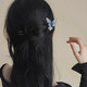 Xiang Princess Magnolia Fragrant Blue Butterfly Hairpin New Chinese Style Retro Fairy Flower Wooden Hairpin Horse Face Skirt Hanfu Hairpin Blue Butterfly Flower Hairpin