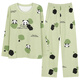 Catman Spring- und Herbst-Frauen-Langarm-Pyjama mit Brustpolster integriert Baumwolle große Hauskleidung im Sommer und Winterstil dünn und lose HRY1049 m (Empfohlen 75-95 Jin [Jin Equals gleich 0,5 kg])