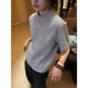 Digada coréen Version Couleur solide hommes Men à manches courtes Summer Summer Simple Round Neck Men T-shirt Men Loose T-shirt à manches courtes décontractée Men and Women Wyn-T679 Black M