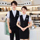 Punizi Hotel KTV Work Clothes Vest Set Catering Western Restaurant Hotel Hot Pot Restaurant Cashier Female Waiter Uniform Male (Male) Gray Shirt + Black Vest XL