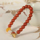 OUCERNY Liangshan Wa Nannan Red Agate Bracelet Buddha Beads Full-Fleshed Persimmon Red Multi-Bao Wenwan Bracelet for Men and Women