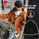 皮尔卡丹（pierre cardin）女童冲锋衣2025秋冬新款三合一户外露营防风外套女孩登山连帽夹克 夹棉黑冲锋衣826 160 cm