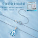 Fan Zhe Shi Platinum Necklace for Women, Aquamarine Water Drop Pendant for Women, Blue Gemstone Clavicle Chain, Birthday and Valentine's Day Gift, Platinum Aquamarine Water Drop Necklace + Brand Gift Box