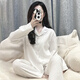 Yalu-Pyjamas für Frauen im Frühjahr und Herbst Baumwoll lange Ärmel einfache Damen losen Sommer-High-End-Home-Kleidung Herbst und Winter neuer Stil D6167 M [75 100jin [Jin ist 0,5 kg]]