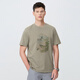 Dancing with the wolf [Instant Cool] 7A Antibacterial 2A Anti-mites Men's Short-sleeved T-shirt 701 Khaki L (175)