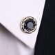 Kuxuan Retro Gold Men's Broche Deep Blue Round Artificial Starry Sky Stone Collar Pin traje Pin Broche Button Button Fun Spider Brooch