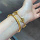 AYD Old Phoenix Gold Store Style Curly Grass Pattern Bracelet D Fu Same Style Ancient Method Inherited 999 Pure Gold Pure Silver Gold-Inlaid Silver Bracelet Plain Curly Grass Pattern Bracelet
