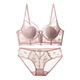 Adore Autumn and Summer French Underwear Feminine Thin Rabbit Ear Cup Front Button Beautiful Back Underwear Large Breasts Show Small Anti-Sagging Bra Set Pink Set 80B
