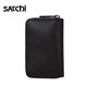 Satchi (Satchi) Bolsa para hombres Genuine Leather Fashion Card Bolet Bolsa de monedas Simple First First Cow Wide Bag Capacidad Bag de la llave para hombres [Negro] Satchi agrega compra y disfruta de la entrega de prioridad