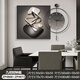 Xiaoxiao peinture horloge moderne Light Luxury restaurant peinture décorative avec horloge horloge haut de gamme horloge horloge salon canapé fond art table de table de table zp4867 + zp4873 [peinture géométrique d'horloge] peinture de 24 pouces 60 * 60 + horloge 60 * 60 cadre noir