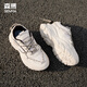 Senma Casual Shoes Herren dicker alleinigheigender Mode vielseitige Sportvaters Schuhe Herren SM380A Beige Größe 42