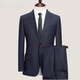 JIARMAY High Luxury Pure Wool Suit Men's Suit Business Formal Wedding Banquet Plaid Back Slit Suit Men's Blue Gray Plaid S 165/88B Pants Remarks Size