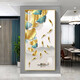 Einfache moderne Eingangswanddekoration Gemälde Jiuyu Bild Licht Luxus atmosphärische Kristallporzellan Diamant-Laid Gang Wandmale Txmg11152 70*140 Wandbreite 90-100 cm elegantes schwarzes Aluminium Composite