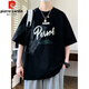 Pierre Cardin Juvenil Summer Seda Seda Camiseta de manga corta Summer Summer 2025 Nuevo estilo guapo Big Children's Top para estudiantes de secundaria y secundaria JTTZ-693 White 175 L 105 a 115 Jin [Jin equivale a 0.5 kg]