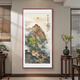 Good wood, the rising sun, hand-painted Mount Tai, sunrise, Chinese painting, entrance hall, central hall hanging painting, decorative painting, ink landscape painting mural, D-Hainan Baichuan, 70*140cm high-definition giclée, elegant walnut solid wood frame, solid wood thin frame