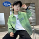 Disney boys gradient jacket spring and autumn 2025 new children's autumn shirt pure cotton medium and large children's shirt thin handsome green 140 cm