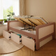 
Colorful elements [customizable] Children's bed Solid wood boy and girl with guardrail single bed splicing bed Teenager bed 1.5m bed Children's bed + double pump + 6CM coconut brown mattress 1050*1900