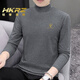 HKRZ high-end brand men's half turtleneck long-sleeved T-shirt men's spring, autumn and winter new slim casual bottoming shirt trendy top black/M240/no velvet 2XL (180) Recommended weight 145-160Jin Jin is equal to 0.5 kg