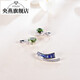 Yangyan Jewelry natural sapphire tourmaline pendant for women 18k gold inlaid with diamond tanzanite pendant colorful treasure in stock 3.9ct green tourmaline pendant with 13 points diamond (148)