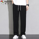 Woodpecker (TUCANO) pants men's spring and summer straight-leg casual pants men's loose draped sports versatile trousers black L