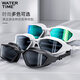 WATERTIME swimming goggles large frame high-definition myopia coating waterproof anti-fog men's and women's adult swimming goggles swimming cap set equipment phantom/black flat light not myopia
