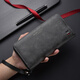 Jingxi men's long wallet 2025 new multi-card casual zipper wallet clutch large capacity mobile coin wallet men's long wallet [black]