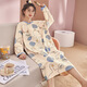 Modal primavera y otoño en el camisón suelto de manga larga para mujeres de pijama de otoño de otoño estilo de verano 2024 ropa nueva para el hogar gran tamaño LX-16857 m