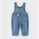 Children's Denim Overalls for Baby Boys Spring and Autumn Clothing 2025 Boys and Girls One-piece Denim Trousers Baby Pants Royal Blue Dinosaur Denim Overalls 100 (28-35Jin Jin is equal to 0.5kg)