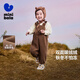 Mini Bala overalls, new winter double-sided velvet pants for boys and girls, warm styling trousers, dark coffee 50941 90