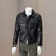 ANDSEEYOU Brand Men's Leather Jacket 2025 Spring and Autumn New Lapel Motorcycle Wear Trendy Slim Leather Jacket Men's Chinese Valentine's Day Black Velvet M