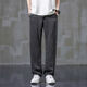 
Danyuting high-end Tennis Jeans for men loose straight summer thin wide-leg large-size ice silk casual long trousers 1048 black-elastic waist S recommended 80-100Jin [Jin equals 0.5 kg]