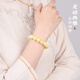 Longyin beeswax bracelet for women, Russian material bracelet, white nectar, chicken fat, yellow Buddhist beads, men's single circle, text play, fidelity birthday gift, 12mm, suitable for hand circumference 16~18cm