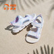 ANTA children's and girls' open-toe sports sandals for big children and girls 2026 summer new non-slip outdoor beach sandals light fog purple/ANTA white/colorful blue-2 37