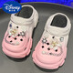 Disney (DISNEY) Children's Hole Shoes Girls' Slippers 2025 New Summer Anti-Slip Fashion Sandals Girls Wear Outdoor Beach Shoes Summer White Powder 24