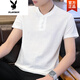 Playboy (PLAYBOY) Men's Chinese style linen short-sleeved T-shirt Korean version retro youth half-sleeved base clothes trendy men's cotton linen T-shirt 9810 black XL