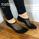 Toesox yoga socks non-slip breathable indoor Pilates socks women's Tavi joint model Maddie black S (size 34~38)