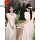 
Pierre cardin bridesmaid suit 2025 new. Cherry champagne satin dress with niche niche fairy Autumn sister group dress for women 753-Medium/Length/Model This year's popular light luxury brand 2XL