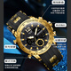 Raellishi School Season Student Electronic Watch Men's Teenager Alarm Clock Luminous Waterproof Army Watch Junior High School Birthday Gift Male 6193. All Black Silicone Tape [Gift Box Packaging]